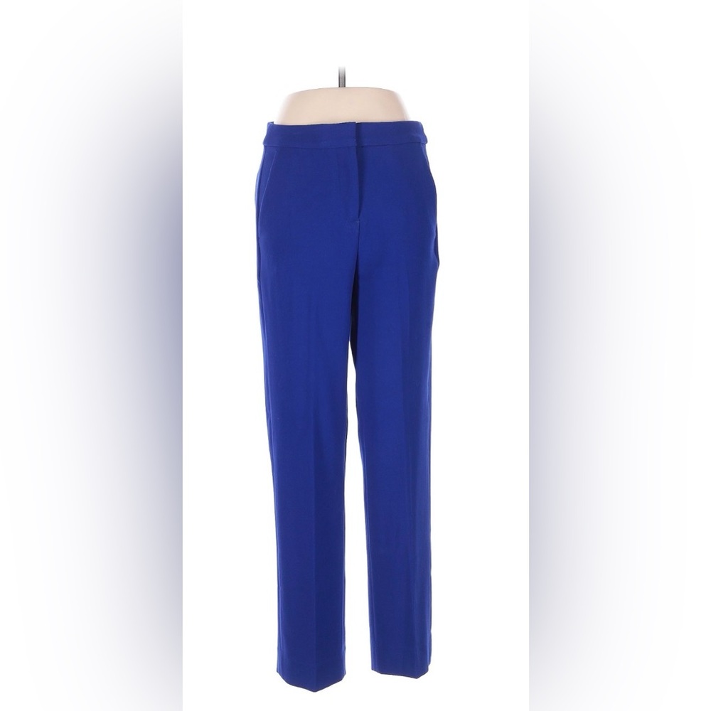 J. Crew Tailored Straight-Leg Pants in Cobalt Blue